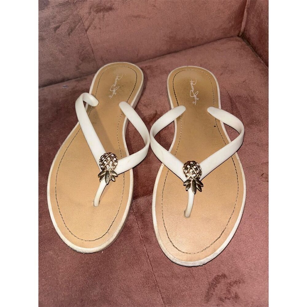 Panama Jack Women's White Slingback Sandals Size 11 Pineapple Jewel 🍍